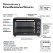 Horno Eléctrico de Mesa Kanji Home KJH-HE280011600S 28 Litros 1600W con Grill